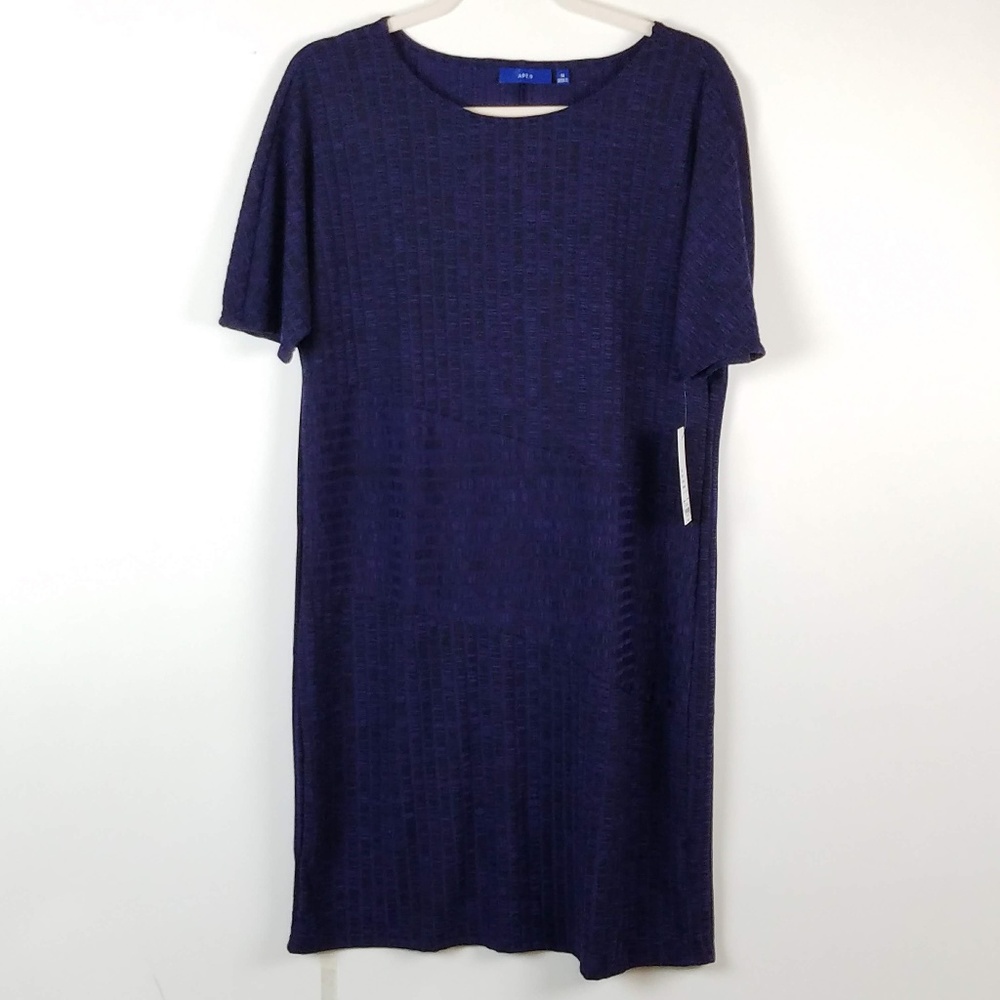NWT Purple Black Tunic Dress Short Sleeve